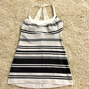 Lululemon size 4 striped tank top with built in bra.